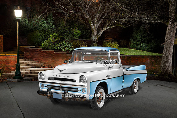 1957 Dodge Sweptside Stairs Brick Wall